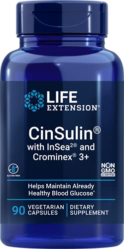 Book Cover Life Extension CinSulin with InSea2 and Crominex 3+, 90 Vegetarian Capsules
