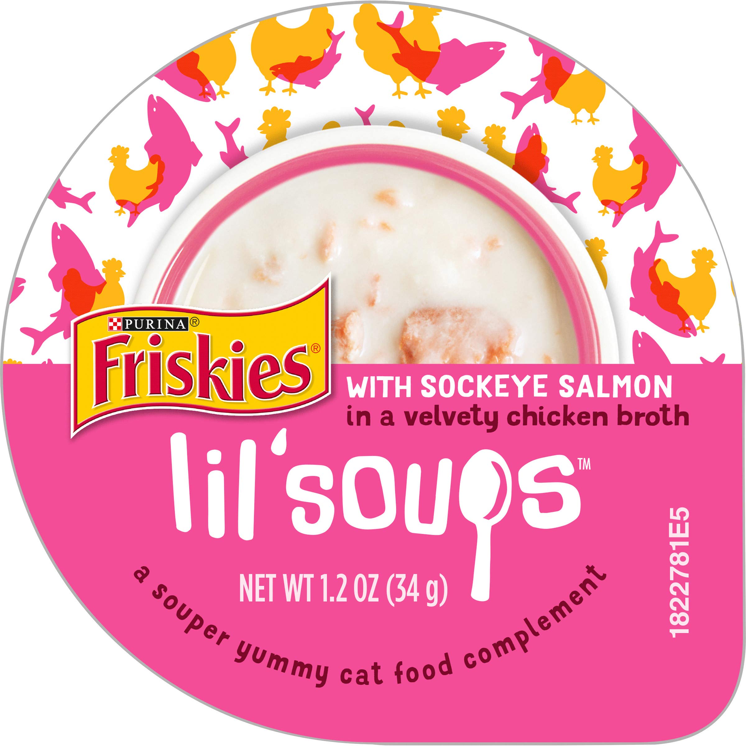 Book Cover Purina Friskies Natural, Grain Free Wet Cat Food Complement, Lil' Soups With Sockeye Salmon in Chicken Broth - (8) 1.2 oz. Cups Lil' Soups Sockeye Salmon in Chicken Broth (8) 1.2 oz Cups