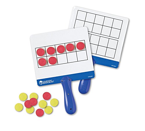 Book Cover Learning Resources Magnetic Ten-Frame Answer Boards - Set of 4 with 100 colorful counters/discs, Ages 5+ | Grades K+ Giant Magnetic Ten Frame Boards Set