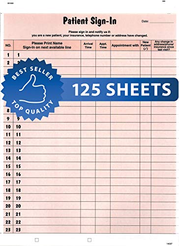 Book Cover Tabbies Patient Sign-In Label Forms, 8-1/2