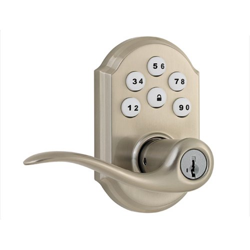 Book Cover Kwikset 912 Z-Wave SmartCode Electronic Touchpad with Tustin Lever, Satin Nickel, featuring SmartKey, Works with Alexa via SmartThings, Wink, or Iris