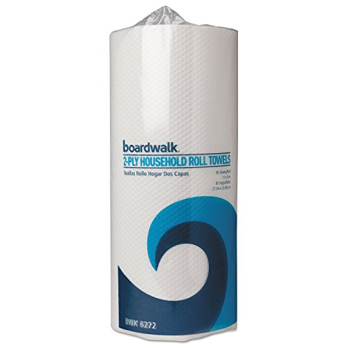 Book Cover Boardwalk 6272 Paper Towel Rolls, Perforated, 2-Ply, White (30 Rolls of 85)