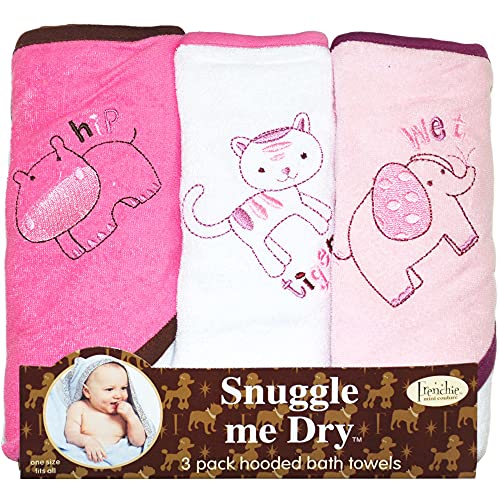 Book Cover Wild Animal Hooded Bath Towel Set, 3 Pack, Girl, 76 x 71 cm, Frenchie Mini Couture