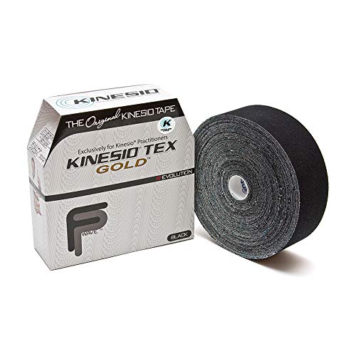 Book Cover Kinesio Taping - Elastic Therapeutic Athletic Tape Tex Gold FP - Bulk Roll - Black – 2 in. x 103 ft