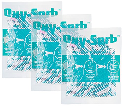 Book Cover Oxy-Sorb 60-300cc Oxygen Absorbers for Long Term Food Storage (Bags of 20), ‎300CC-S20-3PK Blue