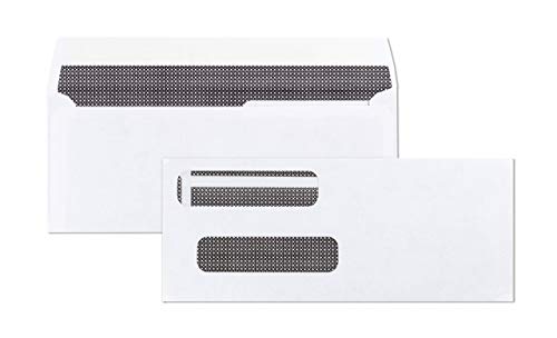 Book Cover 100 Self Seal Double Window Security Tinted Envelopes - for Computer Checks-Compatible for QuickBooks (3 5/8