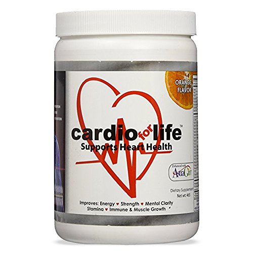 Book Cover Cardio for Life L-Arginine Powder 16oz - Orange - Natural Nitric Oxide Supplement for Cardiovascular Health - Regulate Cholesterol & Blood Pressure - Increase Energy
