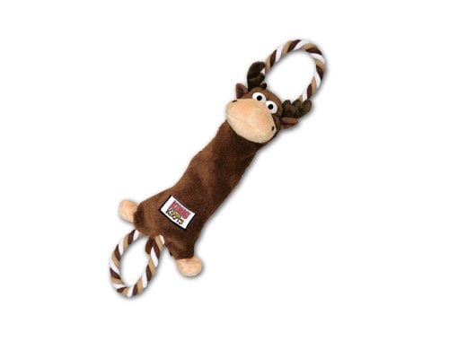 Book Cover KONG - Tugger Knots Moose - Tug of War Dog Toy, Minimal Stuffing and Looped Ropes for added Strength - For Small/Medium Dogs