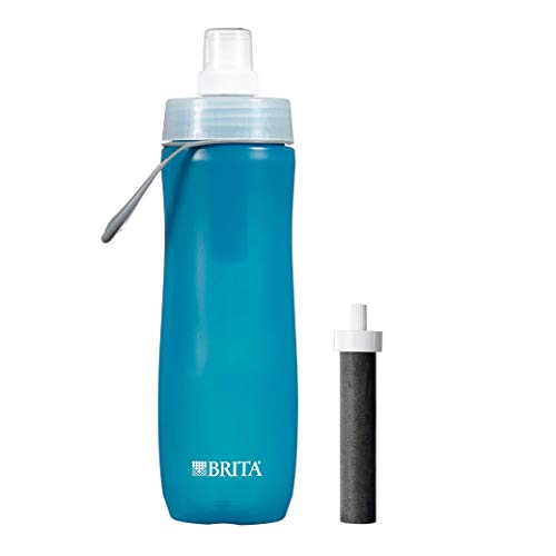 Book Cover Brita 20 Ounce Sport Water Bottle with Filter - BPA Free - Blue