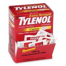 Book Cover Tylenol Extra Strength Caplet Refills, 2 Caplets Per Packet, 50-Pack Box