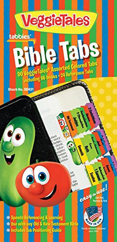 Book Cover Tabbies VeggieTales Bible Tabs Old & New Testament, 90 Assorted Including 66 Books & 24 Reference Tabs Any Sized Bible (28431)
