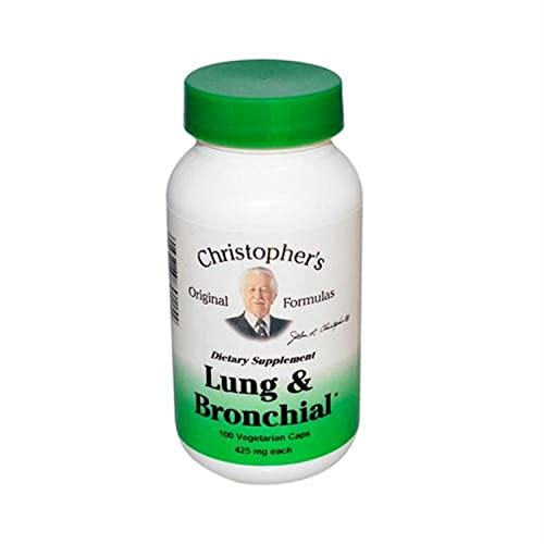 Book Cover Dr. Christopher's Unisex Lung & Bronchial Formula Vegetarian Capsules 100 Count 400 mg Each