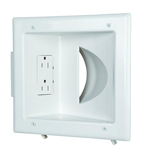 Book Cover DATA COMM Electronics 45-0031-WH Recessed Low Voltage Media Wall Plate with Duplex Receptacle - White