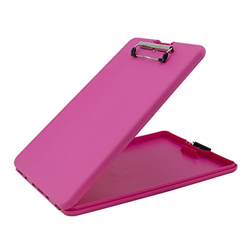 Book Cover Saunders SlimMate Plastic Storage Clipboard, Letter Size, 8.5 x 12 Inch, Pink (00835)