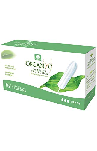 Book Cover Organyc 100% Certified Organic Cotton Tampons, No Applicator, Super, 16 Count