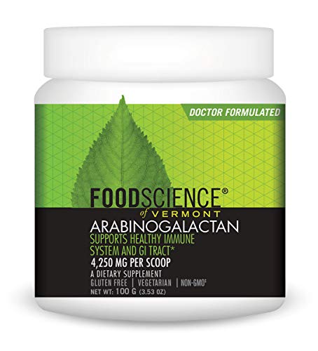 Book Cover FoodScience of Vermont Arabinogalactan Powder, Immune and Digestive System Support, 3.53 oz