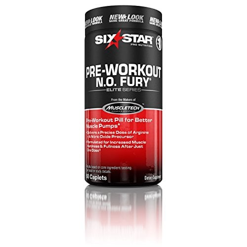 Book Cover Six Star Pro Nutrition Elite Series Pre Workout N.O. Fury, Nitric Oxide Booster (60 caplets)