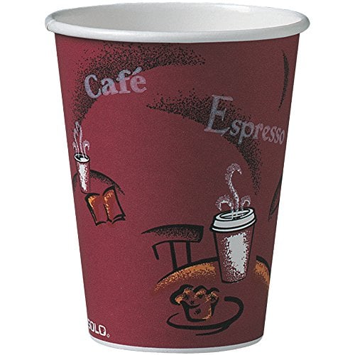 Book Cover Solo 412SIN-0041 12 oz Bistro SSP Paper Hot Cup (Case of 1000)