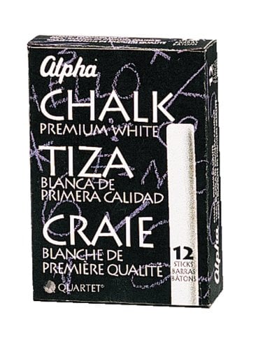 Book Cover Quartet Alpha Chalk, 5/8-inch Diameter, White, Pack of 12 Sticks (313007)