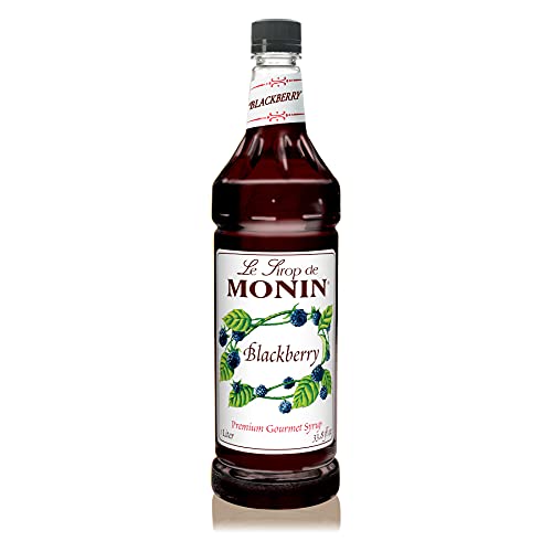 Book Cover Monin - Blackberry Syrup, Delicious Berry Flavored Syrup, Cocktail Syrup, Authentic Flavor Drink Mix, Simple Syrup for Iced Tea, Lemonade, Cocktails, & More, Clean Label, Gluten-Free (1 Liter)