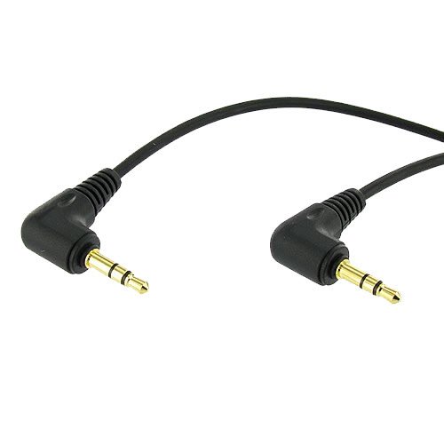 Book Cover 6 inch 3.5mm Male Right Angle to 3.5mm Male Right Angle Gold Stereo Audio Cable, Nylon Reinforced, Premium Quality Cable