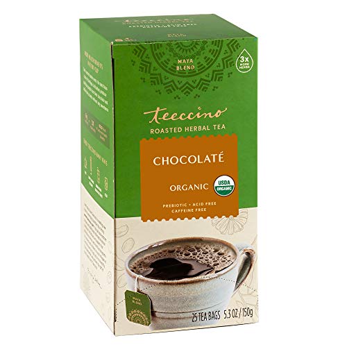 Book Cover Teeccino Chocolaté Herbal Tea - Rich & Roasted Herbal Tea That’s Caffeine Free & Prebiotic for Natural Energy, 25 Tea Bags