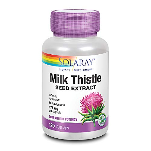 Book Cover Solaray Milk Thistle Seed Extract 175mg | Antioxidant Intended to Help Support a Normal, Healthy Liver | Non-GMO & Vegan | 120 VegCaps