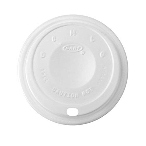 Book Cover Dart 16EL White Cappuccino Plastic Lid for Hot And Cold Foam Cup 100-Pack (Case of 10)
