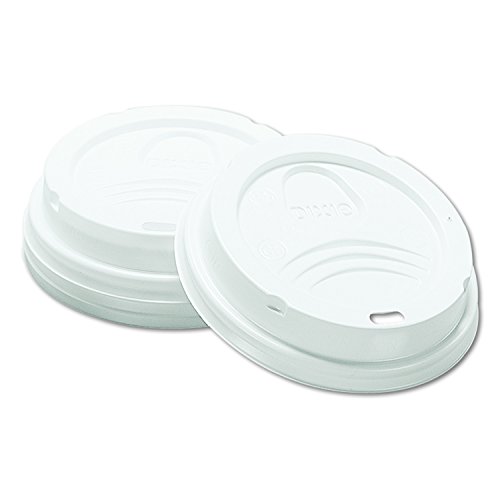 Book Cover Dixie 8 oz. Dome Plastic Hot Coffee Cup Lid by GP PRO (Georgia-Pacific), White, 9538DX, 1,000 Count (100 Lids Per Sleeve, 10 Sleeves Per Case)