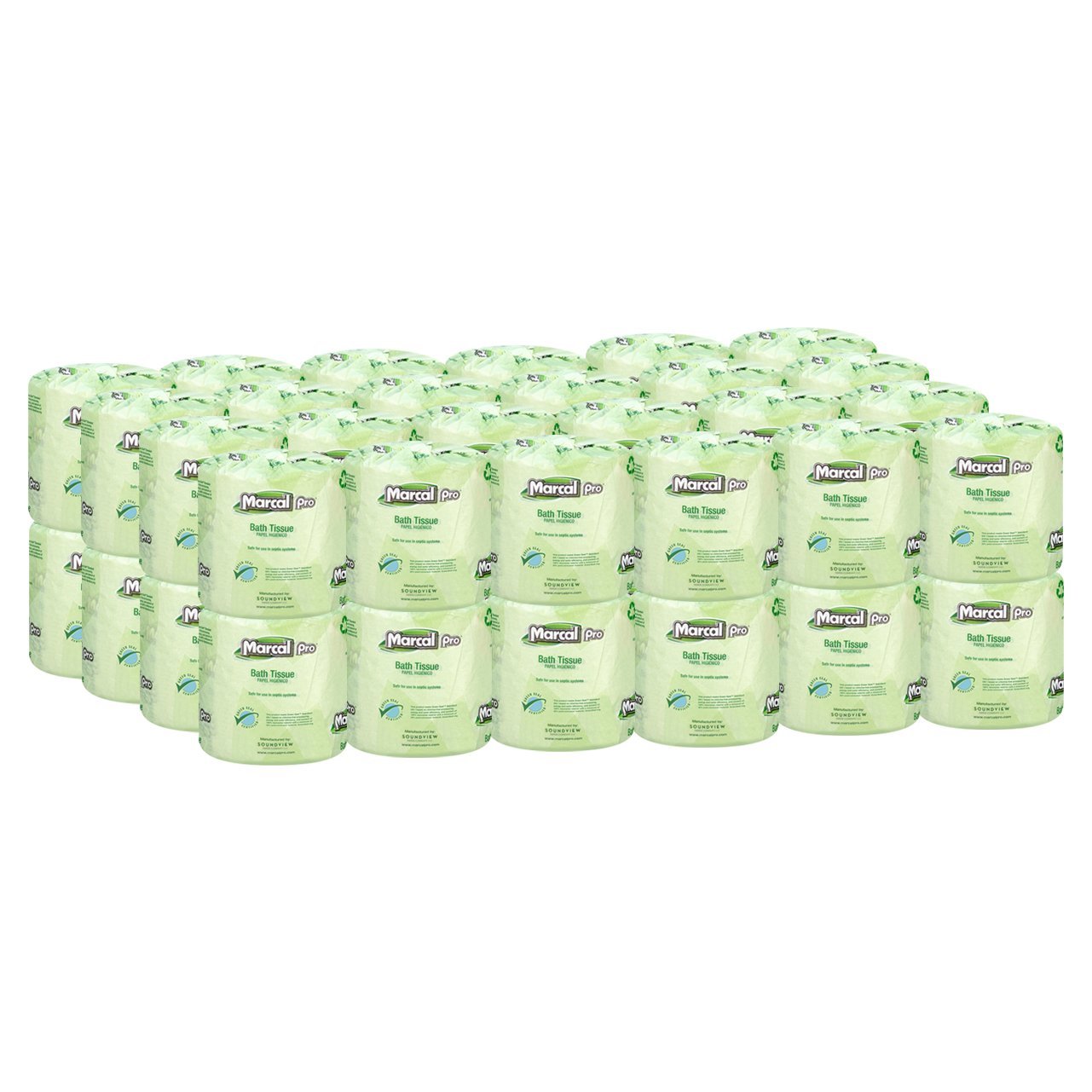 Book Cover Marcal Pro Toilet Paper 100% Recycled - 2 Ply, White Bath Tissue, 242 Sheets Per Roll - 48 Individually Wrapped Rolls Per Case Green Seal Certified Toilet Paper 03001