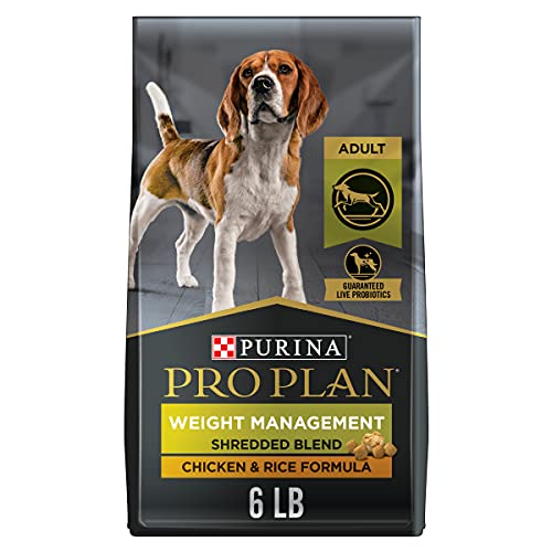 Book Cover Purina Pro Plan Weight Management Dog Food, Shredded Blend Chicken & Rice Formula - 6 lb. Bag