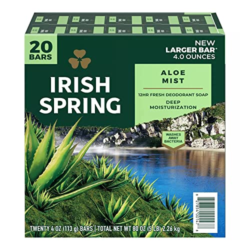 Book Cover Irish Spring Aloe Bar Soap 3.75 Oz-pack of 20 Bars