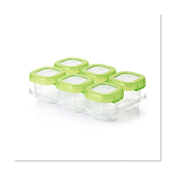 Book Cover OXO Tot Baby Blocks Freezer Storage Containers, Green, 2 Ounce