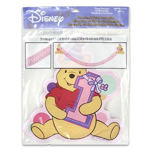 Book Cover Pooh's 1st Birthday Girl Honeycomb Party Decoration
