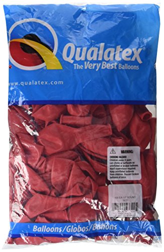 Book Cover Qualatex 43790 100-Count Latex Balloon, 11-Inch, Red