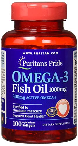 Book Cover Omega3 Fish Oil 1000mg 100 Capsules Puritan's Pride