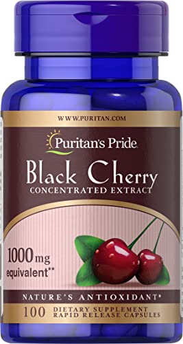 Book Cover Puritan's Pride Black Cherry Extract 1000mg, 100 Count (19373)
