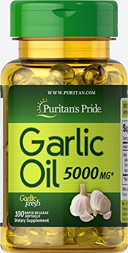 Book Cover Puritan's Pride Garlic Oil 5000 mg-100 Rapid Release Softgels