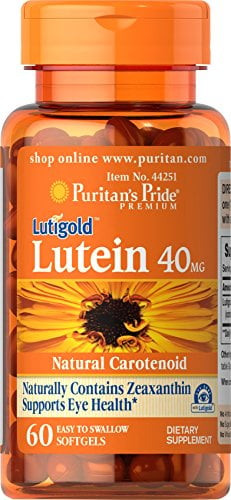 Book Cover Puritans Pride Lutein 40 Mg with Zeaxanthin,60 Softgels, 60 Count