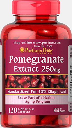 Book Cover Puritans Pride Pomegranate Extract, 250 Mg, 120 Count