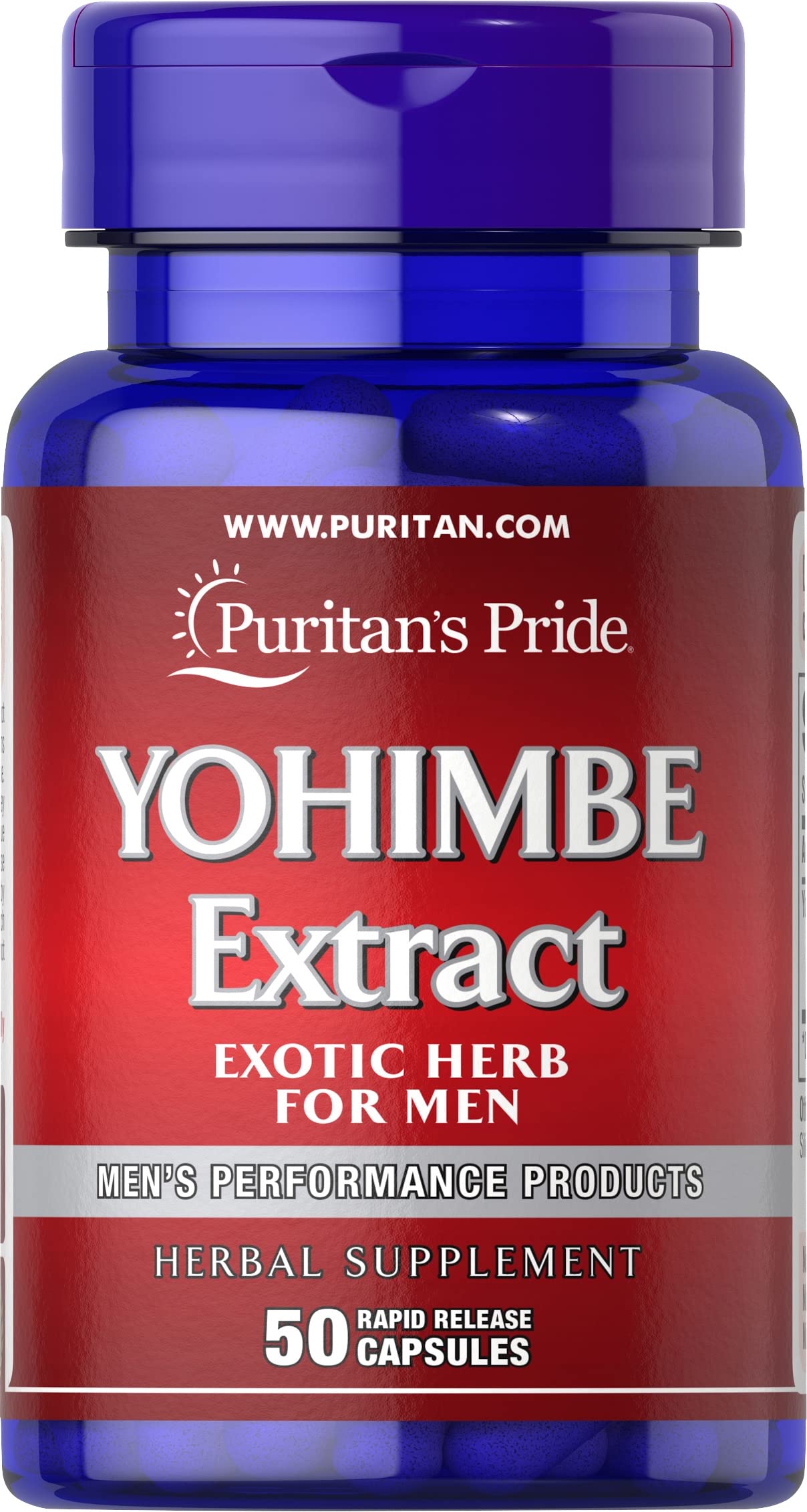Book Cover Puritan's Pride Yohimbe 1000 Mg, 50 Count, Vegetable Cellulose, Gelatin