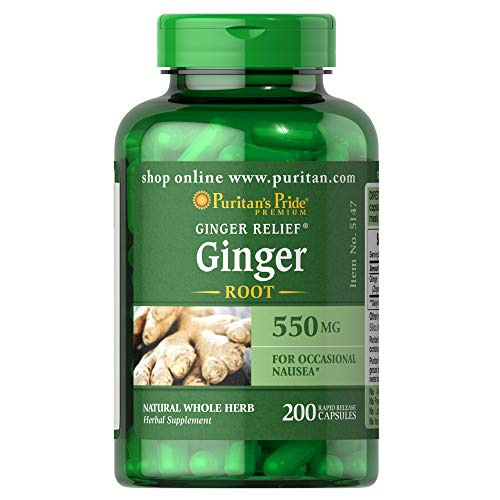 Book Cover Ginger Root by Puritan's PrideÂ®, Supports Digestive Health*, 550 Mg, 200 Rapid Release Capsules