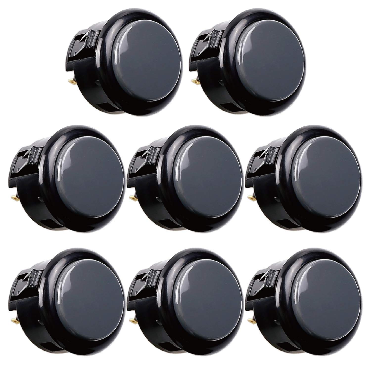 Book Cover Sanwa 8 pcs OBSF-30 Original Push Button 30mm - for Arcade Jamma Video Game & Arcade Joystick Games Console (Gray), Use for Arcade Game Machine Cabinet S@NWA 30mm Gray
