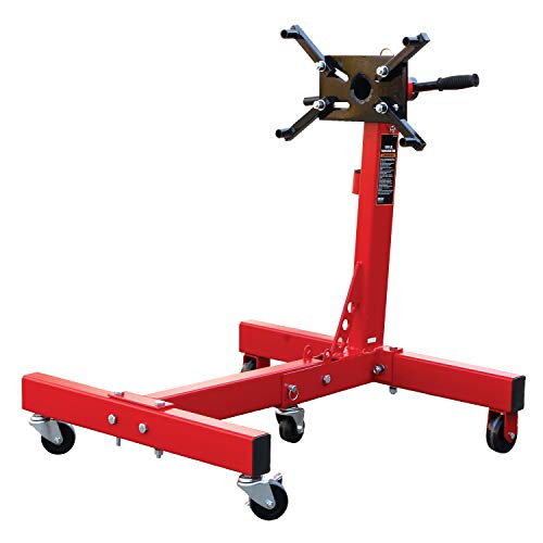 Book Cover BIG RED T26801 Torin Steel Rotating Engine Stand with 360 Degree Rotating Head and Folding Frame: 3/4 Ton (1,500 lb) Capacity, Red