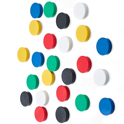 Book Cover Scribble MAG25ASS/25 Colourful Round Refrigerator and Whiteboard Magnets, Assorted Colours, 25mm (24 Pack)