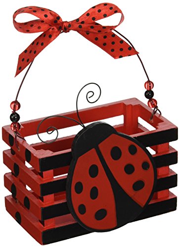 Book Cover Adorable Ladybug with Hearts Wood Crate for Home Decor, Party Favor Or Decoration