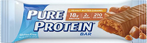 Book Cover Pure Protein Bars, High Protein, Nutritious Snacks to Support Energy, Low Sugar, Gluten Free, Peanut Butter Caramel, 1.76oz, 6 Pack