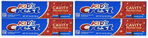 Book Cover Crest Kid's Crest, Fluoride Anticavity Toothpaste, Sparkle Fun Flavor, 4.6 Ounce Tubes (Pack of 4)