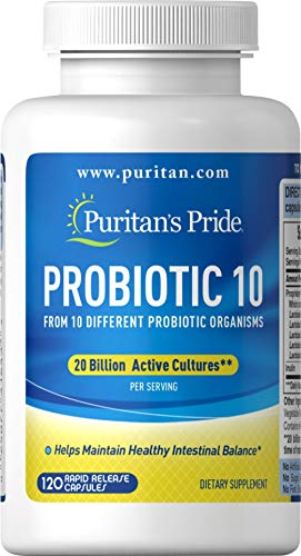 Book Cover Puritan's Pride Probiotic 10 20 billion 120 Capsules