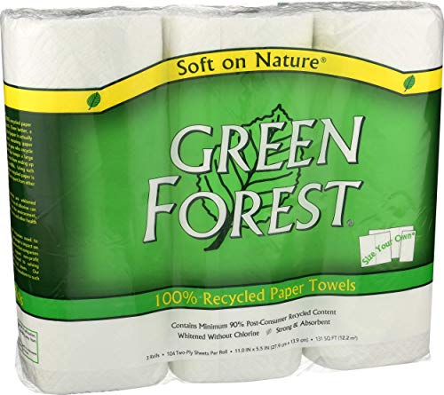 Book Cover Green Forest 100% Recycled Paper Towels, 10 pack, 3X104 Count